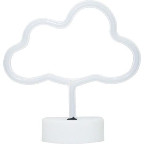 Lampe néon en Forme de Nuage, lumière Blanc Chaud, Lames, Nuages, néon avec Socle USB/Piles (1/4)