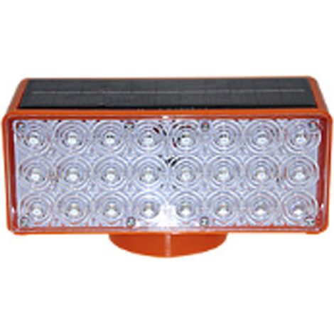 Feu de signalisation stroboscopique solaire extérieur – LED rouge et bleue clignotante du crépuscule à l'aube, étanche IP54, pour allées, chantiers, balise, quai (1/5)