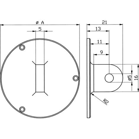 Ösenrückwand f.Außenring-D.58mm z.Messuhren KÄFER (1/2)