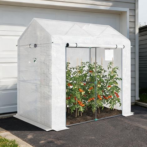 Serre de jardin blanc en polyéthylène 200 x 140 x 200 cm (1/5)
