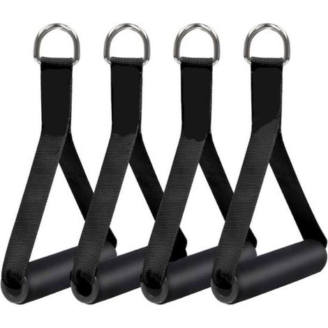 Widerstandsbandgriffe – Fitnessgriffe für Krafttraining – Muskelaufbau – Extra breite Schaumstoffgriffe – 20,5 x 12 cm – Schwarz (1/5)