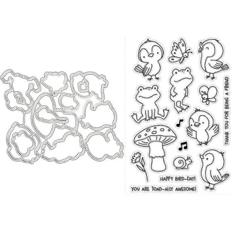 Tampon transparent animaux de dessin animé avec matrice de découpe pour embellissements de scrapbooking et de journal intime à faire soi-même (1/5)