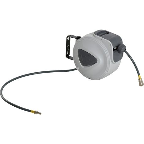 Enrouleur automatique air comprimé 20m 1/4'' BSP mural rotatif 180° gris (1/5)