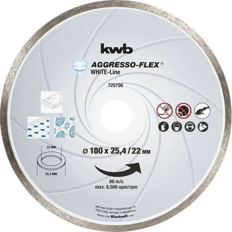 Disco de corte kwb aggressor-flex diamante 180 mm turbo