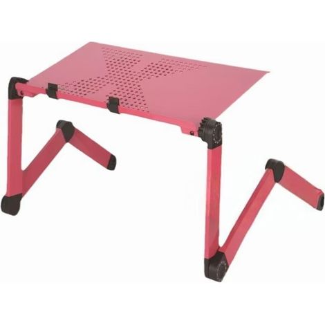 Supporto regolabile per libri e laptop – Supporto portatile in alluminio con ventola posteriore e porta USB, rosa (1/4)