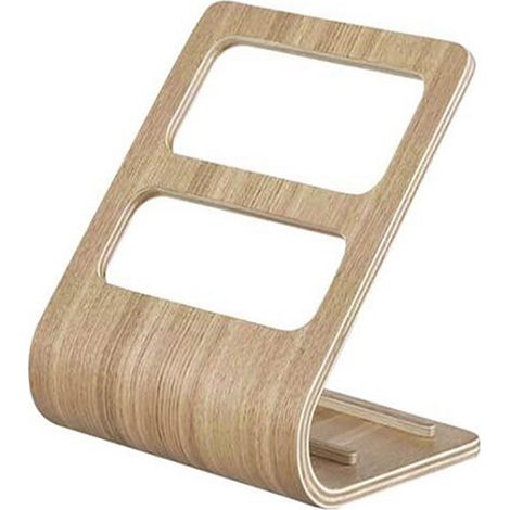 Support en bois courbé pour rangement de télécommande, étagère multifonctionnelle pour salon design minimaliste. (1/5)
