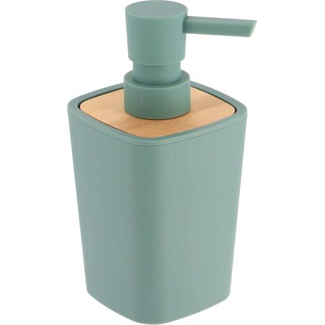 Seifenspender rubber + abs und bambus 380 ml - salbeigrün - Tendance