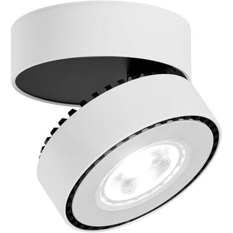 12W LED Plafonnier Spots lampe,Spots de plafond,Applique de Plafond, spots plafond orientables,éclairage plafond LED,6000K blanc Froid,IP20,10X6cm(blanc+Blanc Froid) [Classe énergétique A+] (1/5)