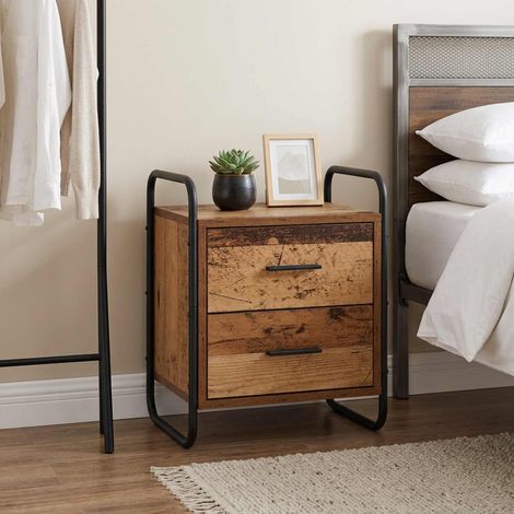 vidaXL Hanging Bedside Cabinet Old Wood 40 x 30 x 50 cm (1/5)