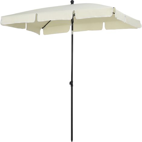 Parasol déporté blanc crème 3x3m enrouleur manivelle rectangle