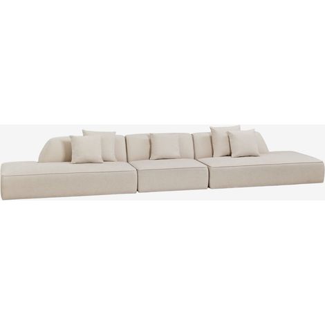 Canapé modulaire 3 pièces avec double méridienne tapissé Cardea SKLUM (1/5)