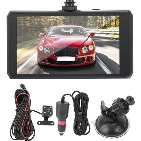 Caméra de voiture 4,5 pouces 1080P, double objectif 140° grand angle, enregistreur vidéo embarqué avec écran LCD (1/5)