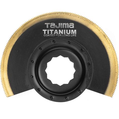 Accessoire de scie (lame de scie étoile avec denture fine pour tôle fine, cuivre, profilés en aluminium, bois, plastique 88 mm HSS Titane semi-circulaire
