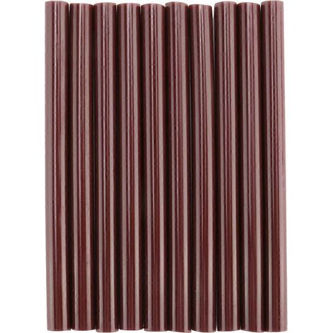 10 bâtonnets de colle thermofusible 100 x 7 mm, marron (1/5)