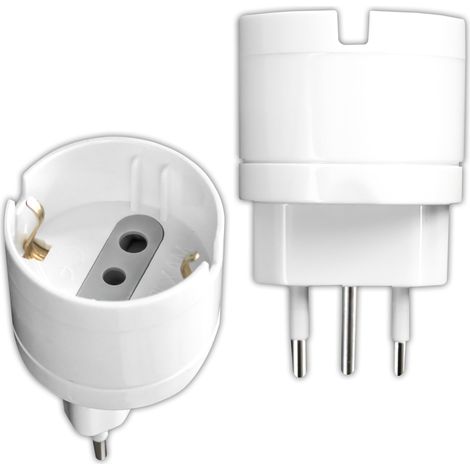 V-TAC 2x Adattatore da Schuko a Spina 16A - 2 PEZZI - Presa Singola 10/16A + Bipasso/Schuko e Spina 16A - di Corrente per Casa, Ufficio, Negozio, Magazzino, Azienda - Compatta e Solida (1/5)