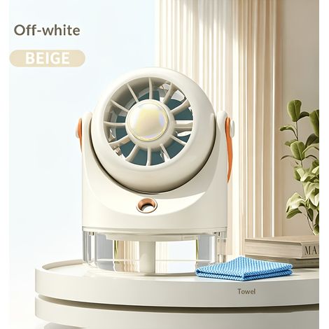 Ventilateur Brumisateur Portable USB Rechargeable, 3 Vitesses, Rotation 360°, Minuterie, 5-6 h d'Autonomie (1/5)
