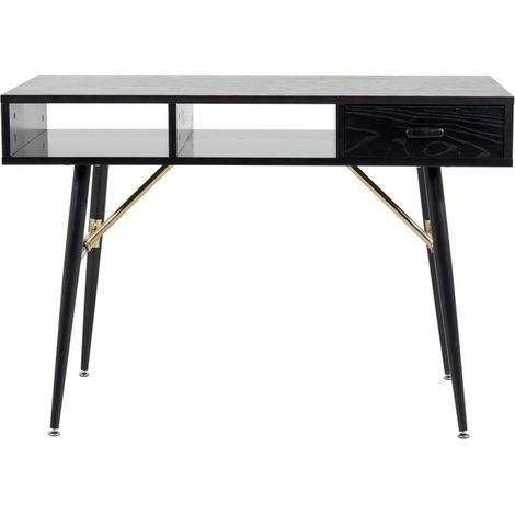 Bureau Design Avec Tiroir "Gold" 110cm Noir (1/5)