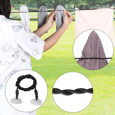 Tragbarer Wäscheständer mit Verriegelungsbechern, 2-teilig, ausziehbar, kein Bohren erforderlich, aus Gummi, Gewicht 57 g, für Camping, Hotel und Wohnmobil (1/5)