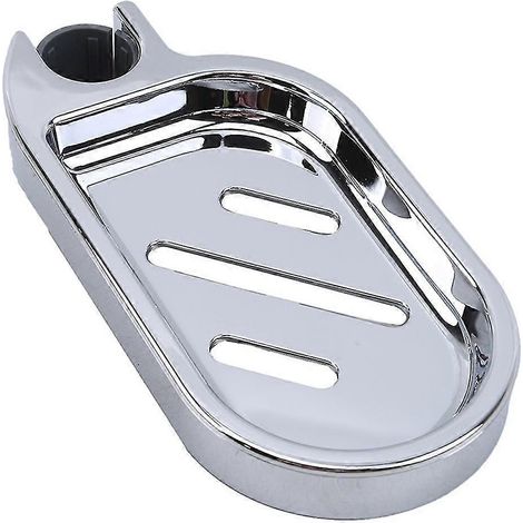 Porte-savon en ABS, support de barre de douche réglable, coulissant, accessoire de salle de bain pratique, 16,5 x 8 cm, argenté, Betterlifefg (1/5)