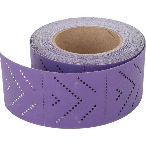Rouleau papier abrasif céramique 320 grains 70mm x 12m poreux pour longue planche, fixation velcro, auto bois métal (1/5)