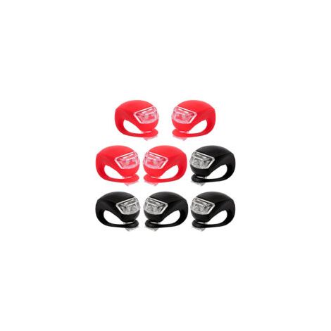 Geeignet für ein Set aus 8 Silikon-LED-Fahrradlichtern: 4 Vorder- und 4 Rücklichter (rot und weiß) – Mehrzweck