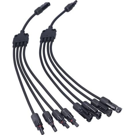Solarverbinder, Solarmodulverbinder, 4-poliger Y-Parallelverbinder, Solarmodul-Verlängerungskabel, PV-Drahtadapter für Solarmodule (1/4)
