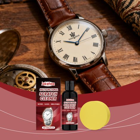 Multifunktionaler Kratzerentferner für den täglichen Gebrauch, zum Reinigen und Polieren von Uhren und Schmuck – 30 ml + 1 Schwamm -- DE (1/5)