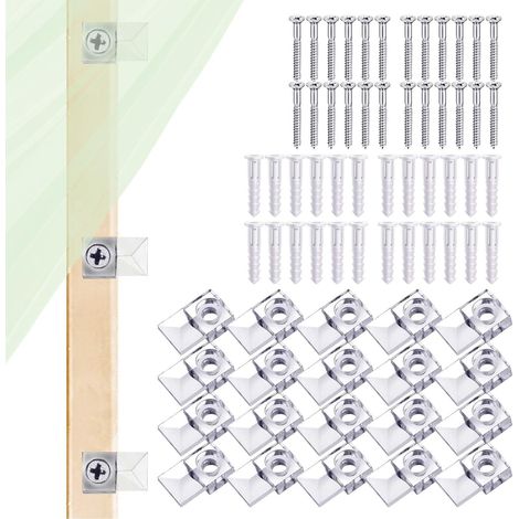 Montageclip für Spiegel, wiederverwendbar mit Schrauben, geeignet für Türen, Wände und Schränke. (1/5)
