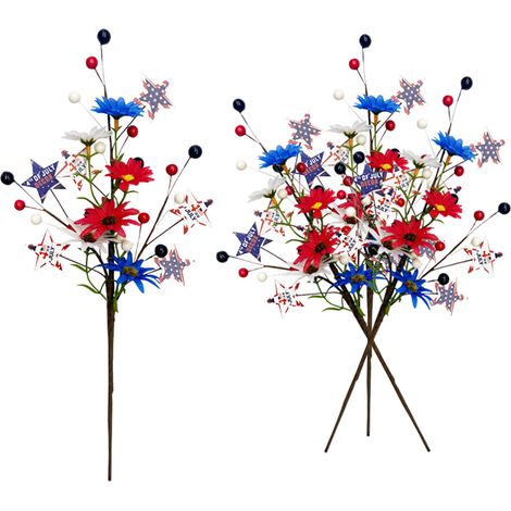 4-teiliges Deko-Set im amerikanischen Stil mit fünfzackigen, sternförmigen Beeren und künstlichen Blütenzweigen (DLCZ-010) (1/2)