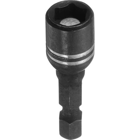 Embout Magnétique Pour Écrous 8mm Entraînement Hexagonal En Acier Outil S2 Avec Douille À Changement Rapide 1/4" Pour Perceuse Visseuse À Chocs, Noir (1/5)