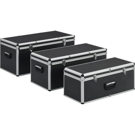 Maison Exclusive - Valigette 3 pz in Alluminio Nero (1/5)