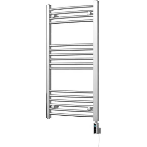 Zennor - Chrome Electric Towel Rail H1000mm x W500mm Curved 300w Thermostatic WIFI (1/3)