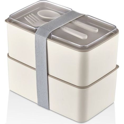Juego de lonchera Set 18,5 Cmx11 Cmx5 Cm 100% Plástico Blanco Gris