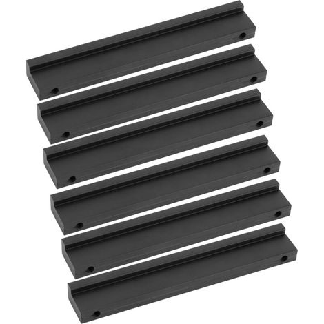 Lot de 6 poignées de porte de placard de cuisine en alliage d'aluminium en forme de T, poignées de tiroir de meuble (96 mm) (1/5)