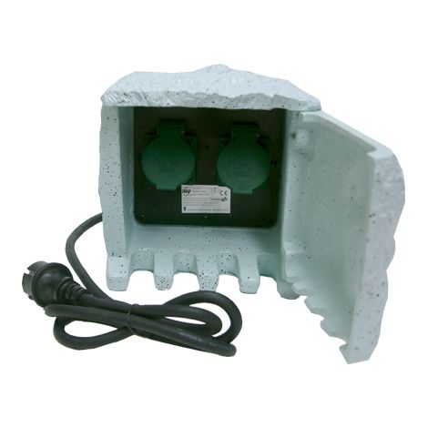 Piedra de jardin con dos Tomas IP44 cable 1,5m H07RN-F