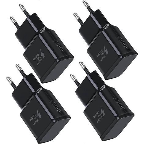 Lot de 4 adaptateurs secteur USB 5V 2A, chargeur rapide universel compatible avec iPhone 12/11/X, 8/7/6 et Samsung Galaxy S22, S21 et S20. (1/5)