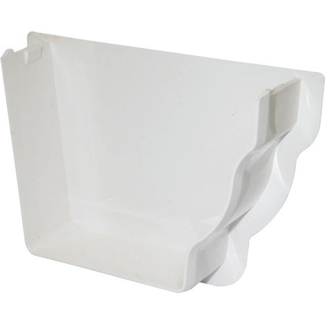 FloPlast Niagara Right Hand Stopend - White Gutter Component