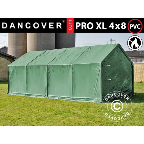 Storage shelter PRO 4x8x2.5x3.6 m, PVC, Green - Dancover (1/2)