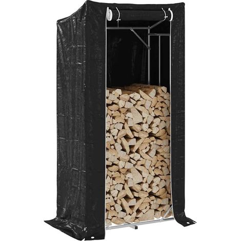 Brennholzregal mit Regenschutz 100x60x200 cm Verzinkter Stahl