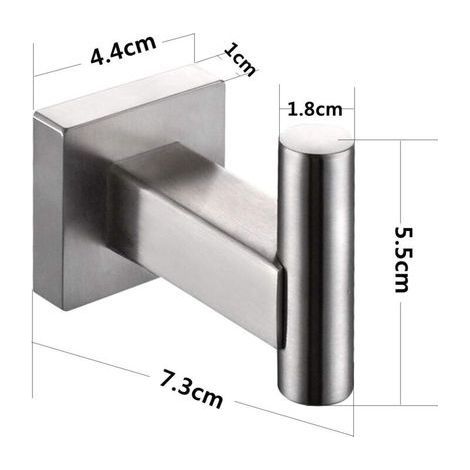 Home Coat Hook Simple Wall Hook in 304 Stainless Steel Brushed Finish Towel Holder Coat Bathrobe Clothes Hat for Bathroom WC Family and Office- (1/5)