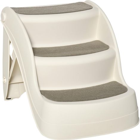 Échelle pliable pour chien et chat avec 3 marches antidérapantes en PP, 49 x 38 x 38 cm, beige (1/5)