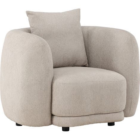 Fauteuil Design Tissu Bouclette "Cielo" 110cm Beige