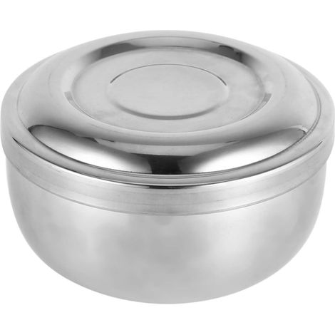 Bol Rasage Homme, Bol à Raser avec Couvercle Men Wet Rasage Savon Mug Bol Argent Métal Visage Nettoyage Soins de Santé Bols pour Savon à Barbe Rasage Outil (1/5)