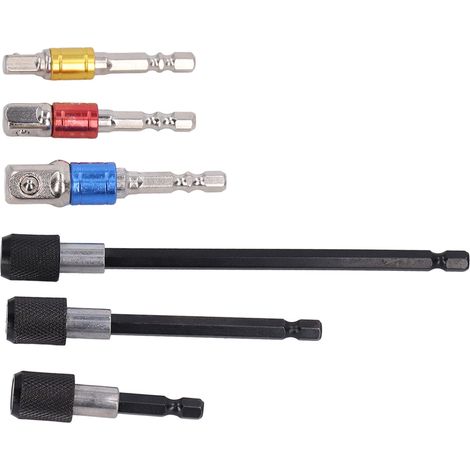 Kit de porte-embouts de tournevis à douille avec adaptateur pour embout hexagonal 1/4 po et rallonge magnétique (1/5)