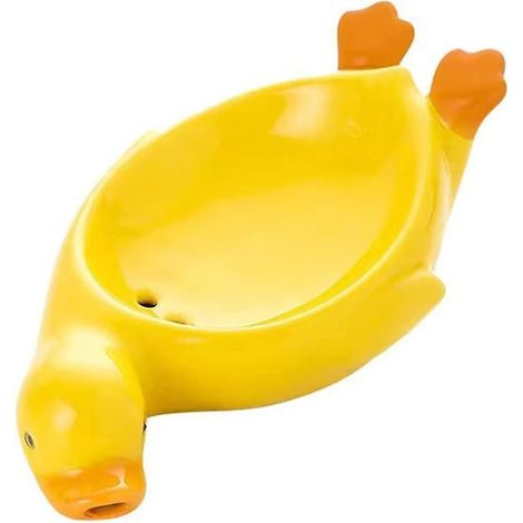 Porte-savon, porte-savon mignon en forme de canard avec évacuation, porte-savon autonettoyant, porte-savon pour douche et salle de bain (1/5)