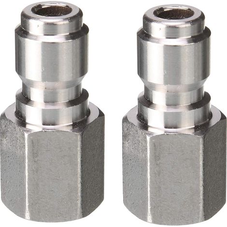 Werkzeugset bestehend aus 2 Hochdruckreiniger-Adaptern, 1/4 Zoll NPT-Innengewinde, Schnellkupplungsstecker, Edelstahlkupplung, 5000 PSI (345 bar) (1/5)