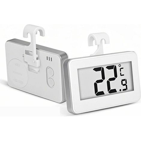 TuseRxln Thermomètre pour réfrigérateur - Thermomètre - LCD numérique - 2 pièces - Pour réfrigérateurs, intérieur et extérieur - Blanc (1/5)