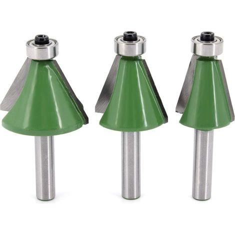 Jeu de 3 Fraises à Chanfreiner Bois 8 mm 15° 225° 30° Outil Menuiserie Professionnel (1/4)
