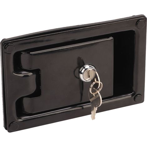 Verrou de porte à poignée plate en acier laminé à froid robuste, loqueteau encastré pour camping-car, remorque, camion (1/5)