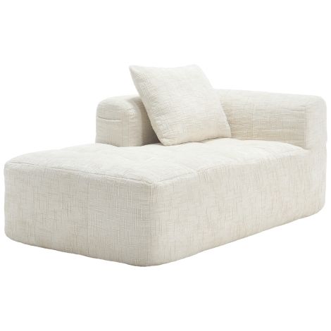 Canapé-chaise longue confortable, aucun montage requis, canapé moelleux avec coussins, poches latérales pour la télécommande et le téléphone portable, beige (1/5)